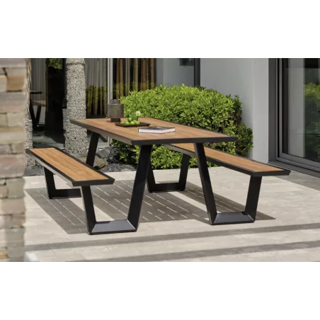 Table avec banc fixe Toronto 8 personnes