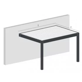 Pergola bioclimatique adossée dimensions standard : 3x3m, 4x4m ou 4x3m