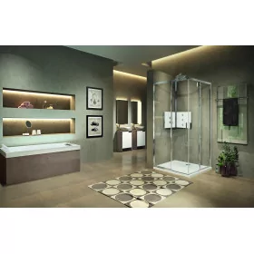 Paroi de douche 2 portes coulissantes LUNES AH en angle