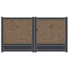 Portail battant feuillage bicolore 7016 et chene