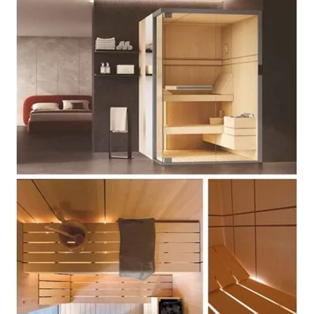Sauna Celsius de Novellini avec vue intérieure |fenetres-pas-cher.com