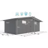 Caractéristiques abri de jardin rose 20,31m²