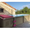Piscine Aqua 10 sur-mesure en aluminium bicolore avec coussins|fenetres-pas-cher.com