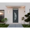 Porte d'entrée aluminium monobloc Tours + gris anthracite RAL 7016 avec imposte