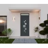 Porte d'entrée aluminium monobloc BLOIS blanc RAL 7016 texturé avec imposte | fenetres-pas-cher.com