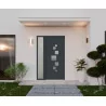 Porte d'entrée aluminium monobloc BLOIS blanc RAL 7016 texturé avec chassis latéral | fenetres-pas-cher.com