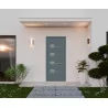 Porte d'entrée aluminium monobloc PARIS gris RAL 7031 texturé | fenetres-pas-cher.com