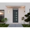 Porte d'entrée aluminium monobloc PARIS gris RAL 7016 texturé avec imposte | fenetres-pas-cher.com