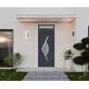 Porte d'entrée aluminium monobloc MARSEILLE gris RAL 7016 texturé avec imposte | fenetres-pas-cher.com