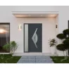 Porte d'entrée aluminium monobloc MARSEILLE gris RAL 7016 texturé avec châssis latéral | fenetres-pas-cher.com