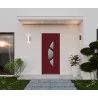 Porte d'entrée aluminium monobloc Tours rouge RAL 3004