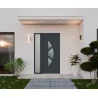 Porte d'entrée aluminium monobloc TOURS gris 7016 avec châssis latéral |fenetres-pas-cher.com