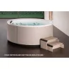 spa divina rond coque blanche et tablier finition argile Polvere |fenetres-pas-cher.com