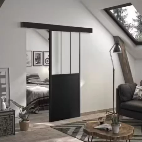 Porte coulissante verrière atelier|fenetres-pas-cher.com