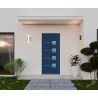 Porte d'entrée aluminium monobloc bleu RAL 5003