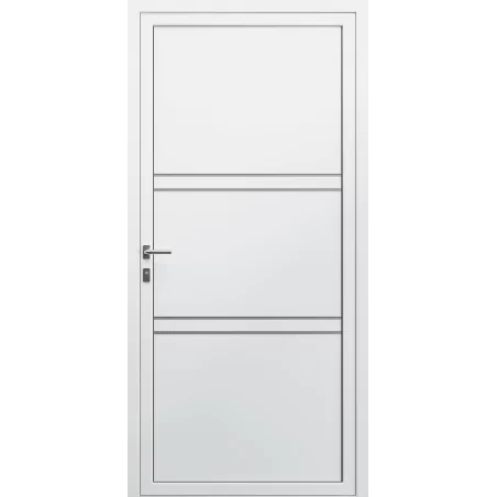 Porte d'entrée aluminium monobloc Dijon blanche