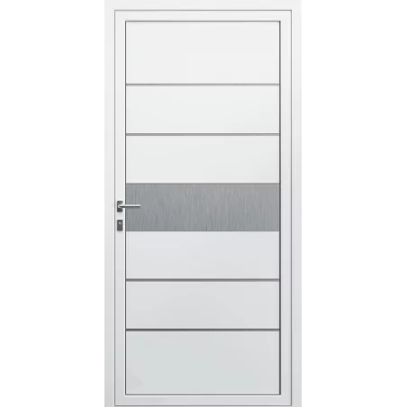 Porte d'entrée aluminium monobloc Nantes blanche