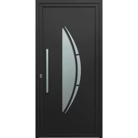 Porte d'entrée aluminium monobloc LYON Porte d'entrée aluminium monobloc Lyon gris anthracite