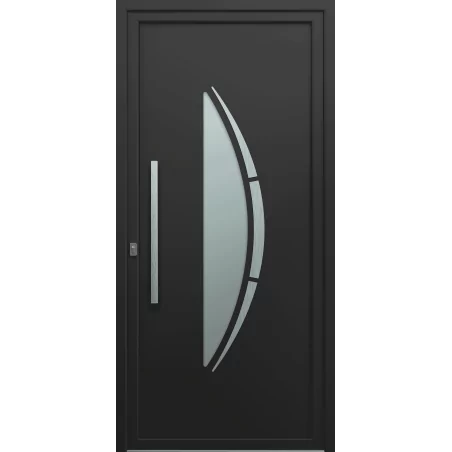 Porte d'entrée aluminium monobloc Lyon gris anthracite
