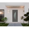Porte d'entrée aluminium monobloc Lyon gris RAL 2900 sablé