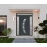 Porte d'entrée aluminium monobloc Lille avec 2 châssis latéraux et 1 imposte