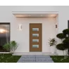 Porte d'entrée aluminium monobloc Menton chêne foncé