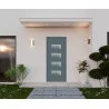 Porte d'entrée aluminium monobloc Menton gris RAL 7031