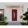 Porte d'entrée aluminium monobloc BAYONNE + bordeaux RAL 3004