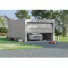 Carport box garage aluminium 6,50x4 m avec porte de garage sectionnelle et porte de service - fabrication française