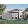Carport box garage aluminium 6,50x4 m avec porte de garage sectionnelle et porte de service - fabrication française