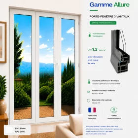 Porte fenêtre PVC 3 vantaux gamme Allure