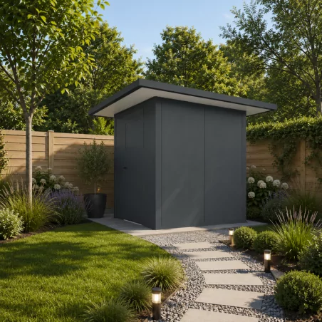 Abri de jardin hibiscus avec porte de service