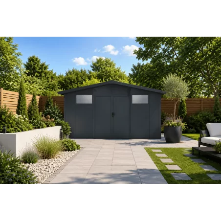 Abri de jardin rose 17,06m²