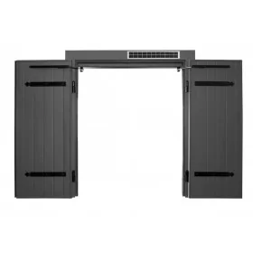 Volet battant aluminium motorisé solaire LUMIS gris anthracite