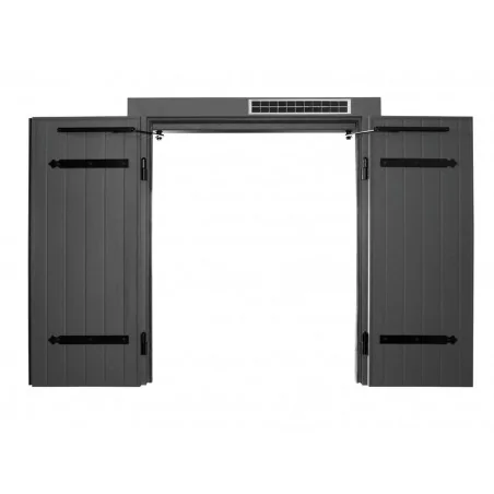 Volet battant aluminium motorisé solaire LUMIS gris anthracite