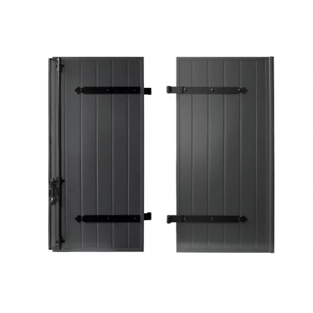 Volet battant aluminium gris