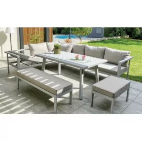 Salon de jardin haut en aluminium Antalya Salon de jardin haut en aluminium Antalya gris