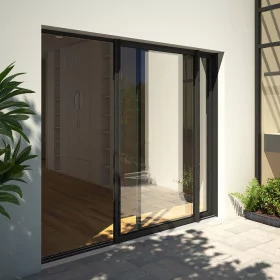 Coulissant aluminium à galandage 2 vantaux latéraux coulissant 2V galandage latéraux