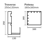 traverse et poteau carport 1 à 5 véhicules