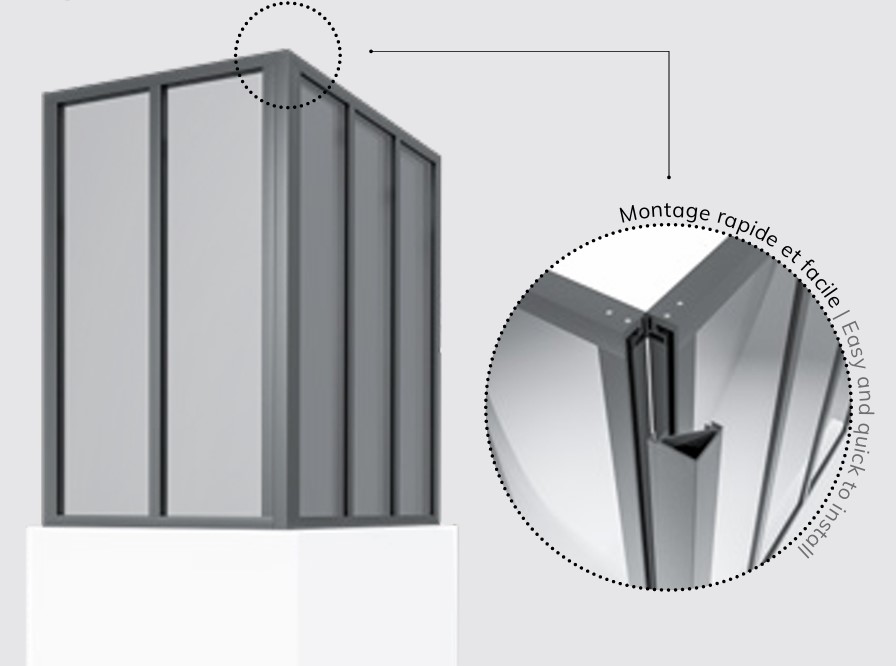 Profil d'angle pour verrière d'atelier